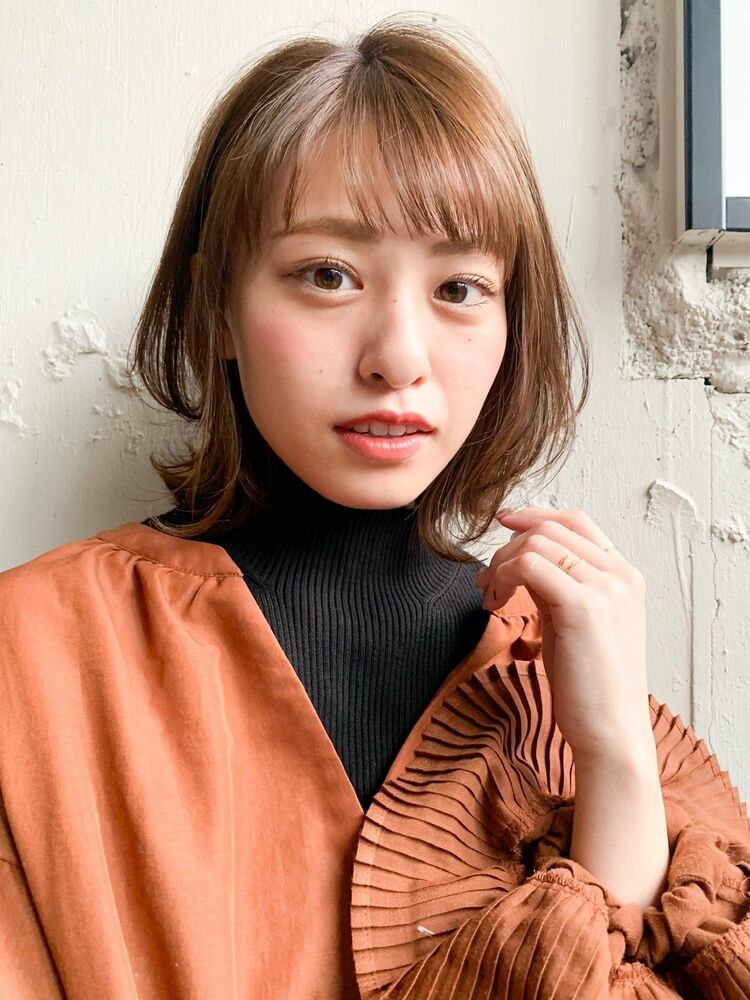 ひし形シルエット愛されミディアム外ハネパーマ Agnos 青山 アグノス アオヤマ 平野 七海のヘアスタイル情報 Yahoo Beauty