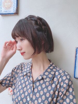 編み込み ショートの髪型 ヘアスタイル ヘアカタログ 人気順 Yahoo Beauty ヤフービューティー