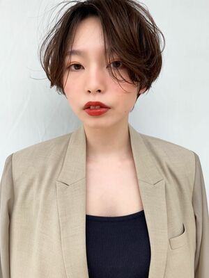 ひし形シルエットのウルフショートウェーブ Fix Up渋谷 宇賀治 智のヘアスタイル情報 Yahoo Beauty