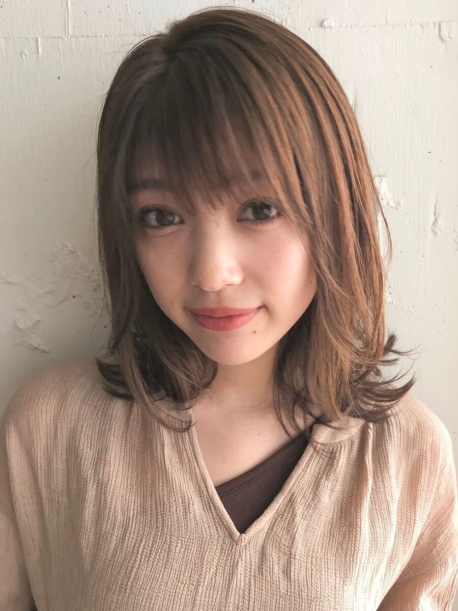 ゆるふわデジタルパーマ小顔ミディアム Dyplus 表参道 ディプラス 鎗田聖乃のヘアスタイル情報 Yahoo Beauty