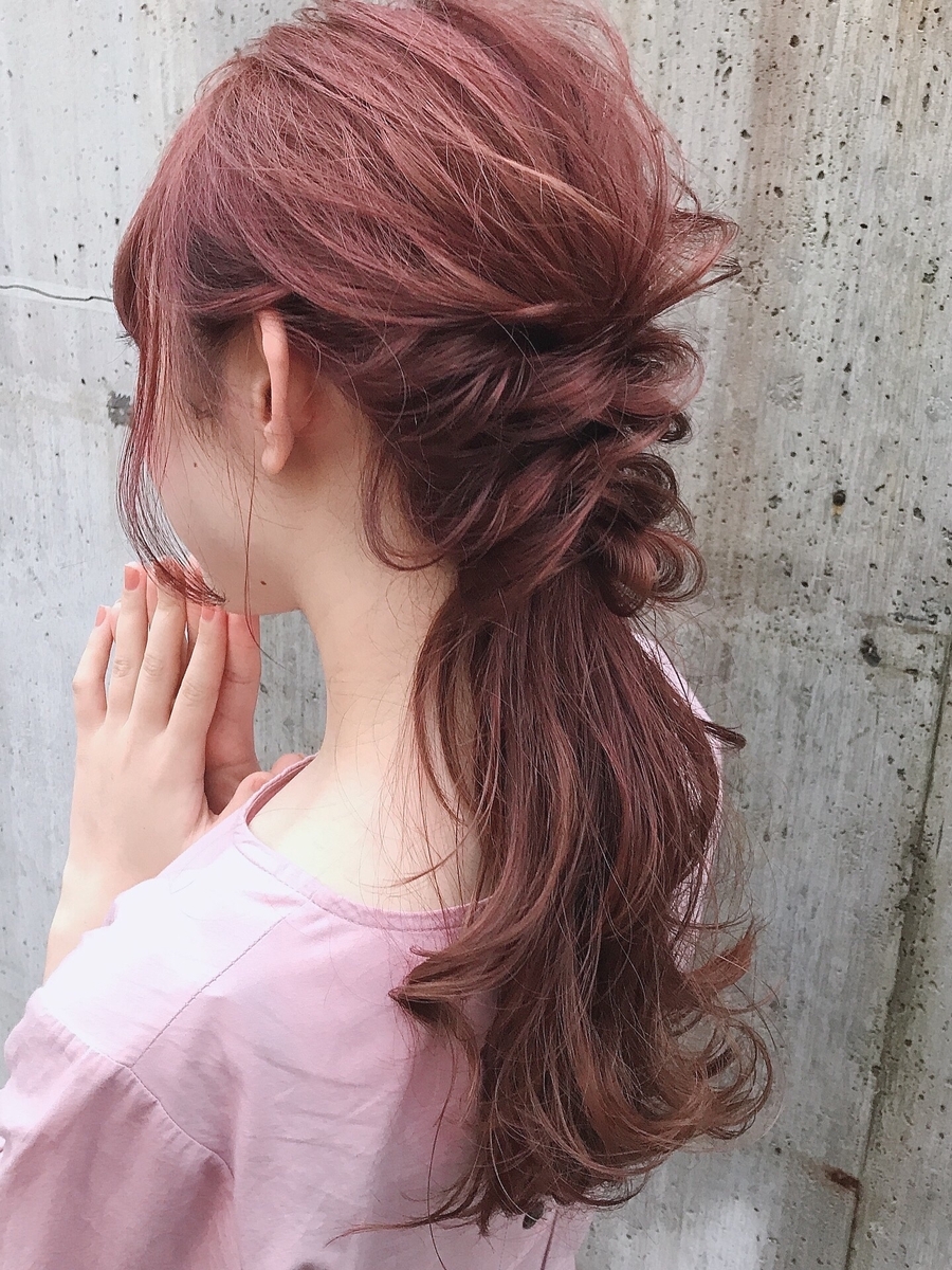 ヘアアレンジ ポニーテール セミロング ロング ヘアカラー 冬カラー 前髪有り ワンカール Iki しまだけーすけのヘアスタイル情報 Yahoo Beauty