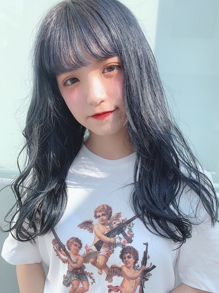 ブルーブラック ブラック ブルー 平巻き 内巻き 大人可愛い フェミニン 前髪有り しまだけーすけのヘアスタイル情報 Yahoo Beauty