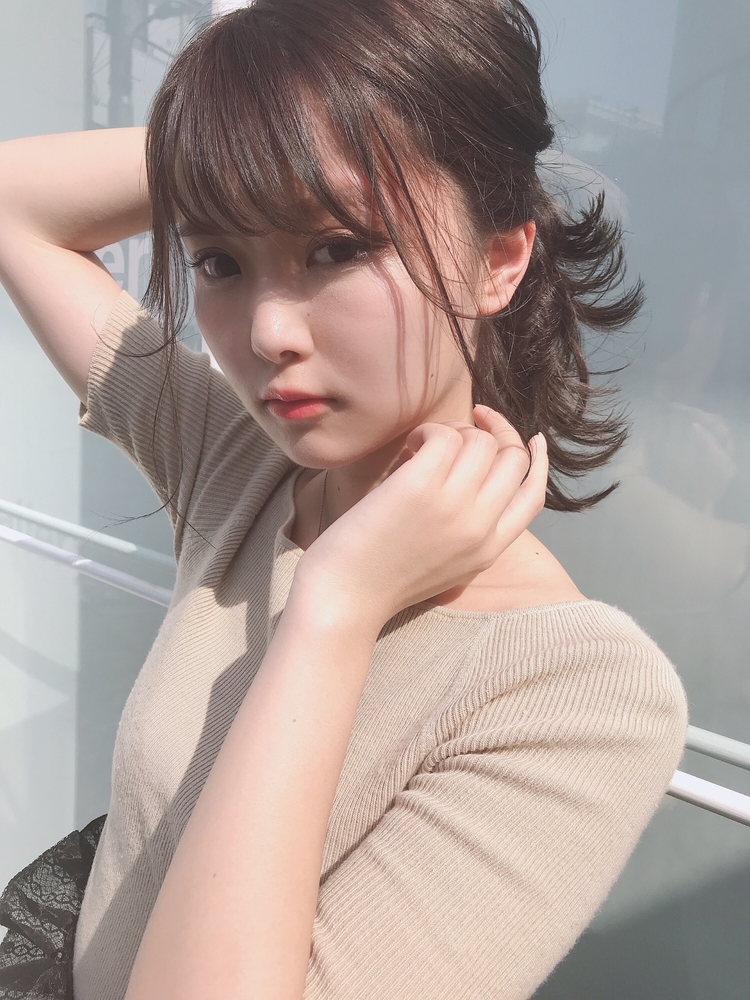 ヘアアレンジ ポニーテール セミロング ロング ヘアカラー 冬カラー 前髪有り ワンカール Iki Iki イキ しまだけーすけのヘアスタイル情報 Yahoo Beauty