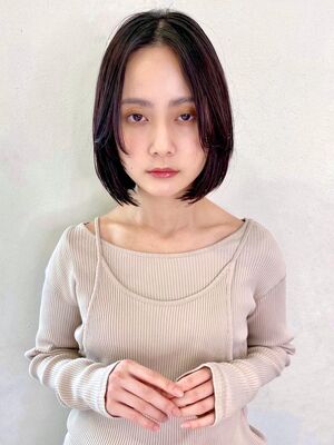 センターパート 真ん中分け ミディアムの髪型 ヘアスタイル ヘアカタログ 人気順 Yahoo Beauty ヤフービューティー