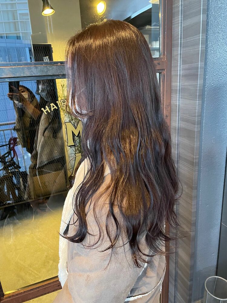 brown × wave hair