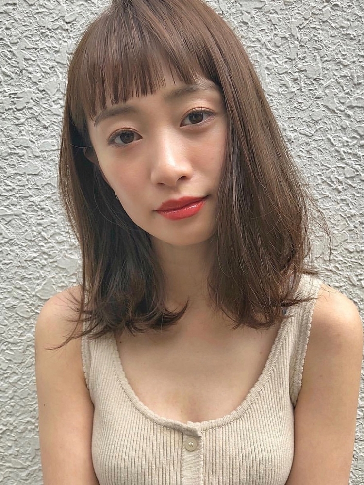 眉上バングお洒落ミディアム Un Ami Omotesando アンアミ オモテサンドウ 工藤 由佳のヘアスタイル情報 Yahoo Beauty