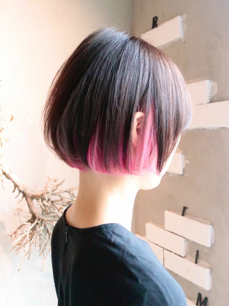 ショートボブ インナーカラー ベビーピンク Rorrim 武南栄二のヘアスタイル情報 Yahoo Beauty