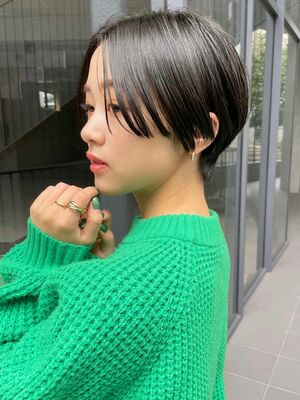 ショートボブ 前髪なし 黒髪の髪型 ヘアスタイル ヘアカタログ 人気順 Yahoo Beauty ヤフービューティー