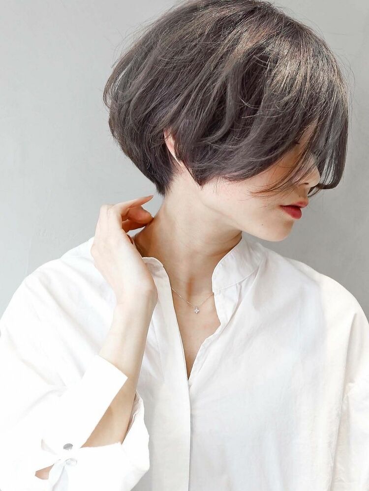 ダークグレージュ 透け感 小顔ショート モードヘア Hair Salon Gallica Minami Aoyama ヘアサロン ガリカ ミナミ アオヤマ 竹之内蔵人のヘアスタイル情報 Yahoo Beauty