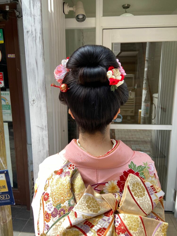 成人式後撮りで、振袖着付け&記念の新日本髪を★お支度時間は1時間で完成！！