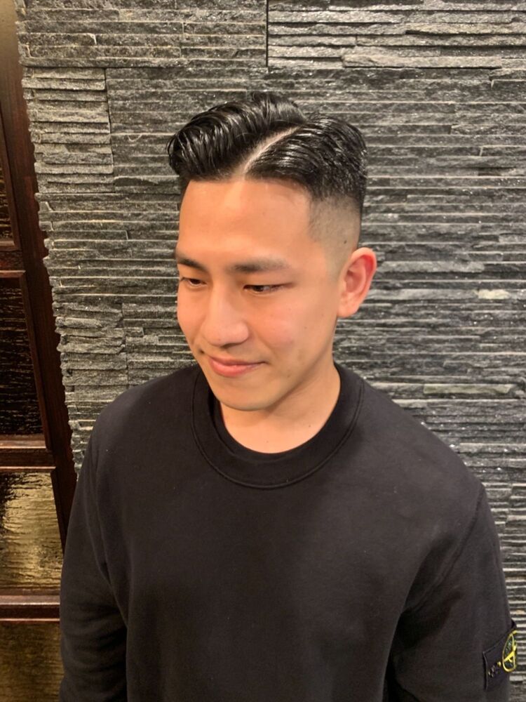 七三フェードカット Premium Barber 表参道店 プレミアムバーバー オモテサンドウテン 杉本和大のヘアスタイル情報 Yahoo Beauty