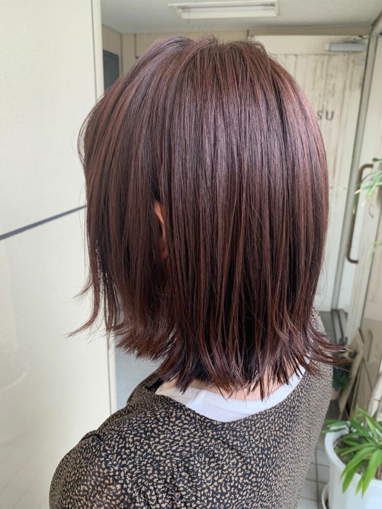 切りっぱなしボブ チェリーピンク Fuyuka Yonemochiのヘアスタイル情報 Yahoo Beauty