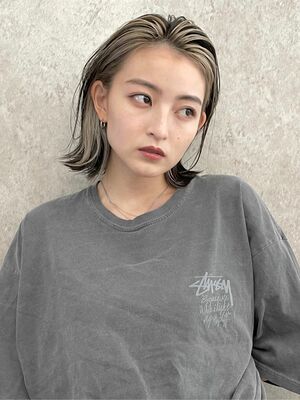 インナーカラー ミディアムボブ 前髪なしの髪型 ヘアスタイル ヘアカタログ 人気順 Yahoo Beauty ヤフービューティー