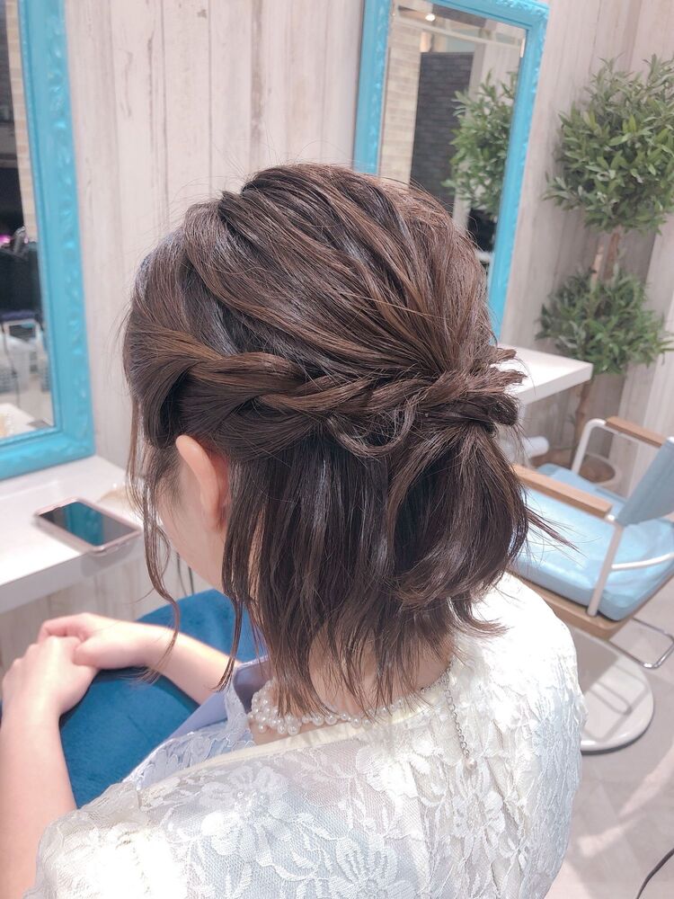ボブシンプルハーフアップ Mamiの髪型 ヘアスタイル ヘアカタログ情報 Yahoo Beauty ヤフービューティー