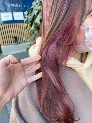 インナーカラーピンク セミロングの髪型 ヘアスタイル ヘアカタログ 人気順 Yahoo Beauty ヤフービューティー