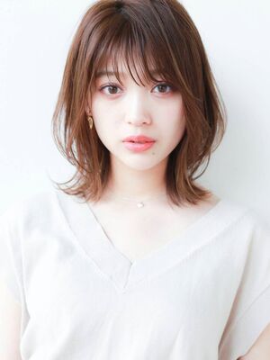 ミディアムボブ 前髪あり 黒髪の髪型 ヘアスタイル ヘアカタログ 人気順 Yahoo Beauty ヤフービューティー