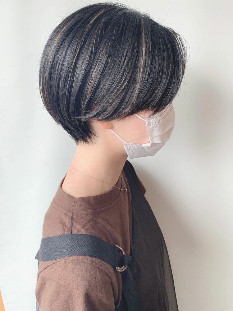 黒髪ハイライトカラー ハンサムショート Masa ショートボブ ボブのヘアスタイル情報 Yahoo Beauty