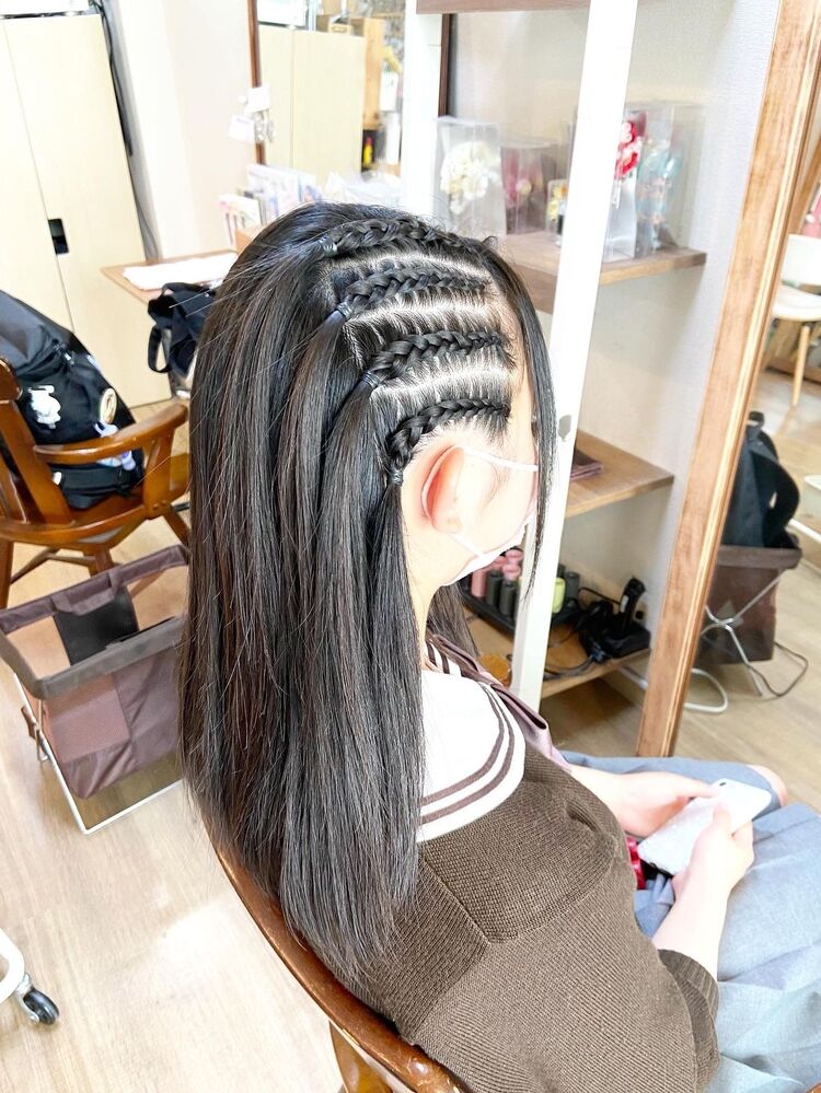 コーンロウ 体育祭アレンジ Hair Set Spa Roquat Salon ヘアセットアンドスパロカットサロン Reikaの髪型 ヘアスタイル ヘアカタログ情報 Yahoo Beauty ヤフービューティー