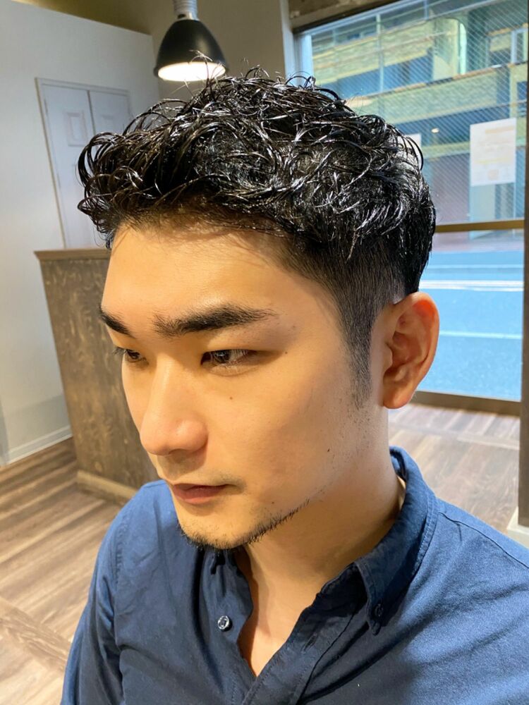 クセ毛風パーマツーブロック Mens Coco日本橋店 メンズココ ニホンバシテン Menscoco 加藤 純のヘアスタイル情報 Yahoo Beauty