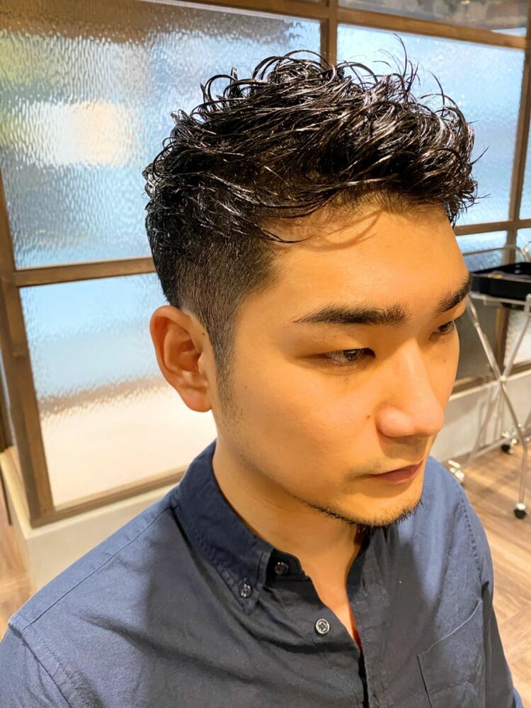 クセ毛風パーマツーブロック Mens Coco日本橋店 メンズココ ニホンバシテン Menscoco 加藤 純のヘアスタイル情報 Yahoo Beauty