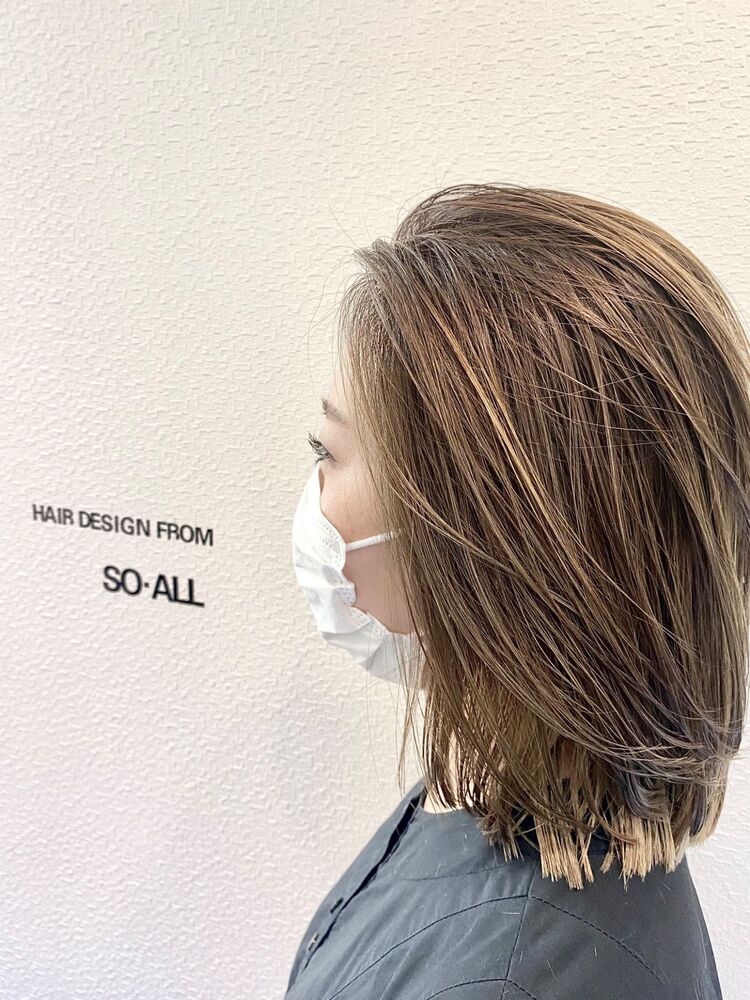 肩上ボブのハイライトカラー So All Hair Make ソールヘアメイク Toyoの髪型 ヘアスタイル ヘアカタログ情報 Yahoo Beauty ヤフービューティー