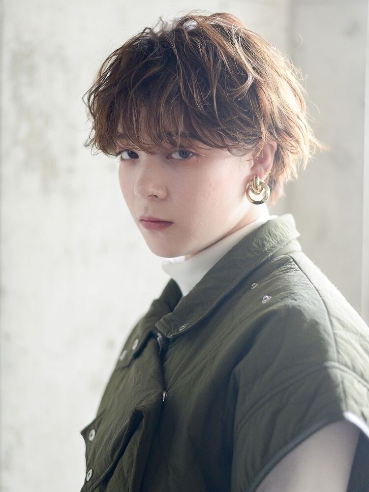 大人かわいいアンニュイパーマのくせ毛風ショートボブ M Clan Make S エムクラン メイクス M Clan 矢沢和也のヘアスタイル情報 Yahoo Beauty