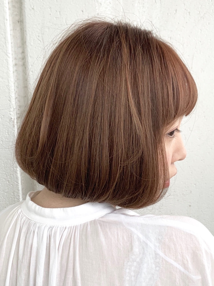 ナチュラルミニボブ アプリコットベージュ 村田裕幸 フランチェスカのヘアスタイル情報 Yahoo Beauty