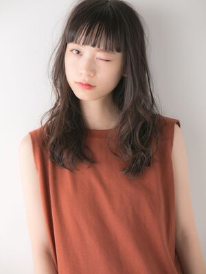 黒髪パーマ セミロングの髪型 ヘアスタイル ヘアカタログ 人気順 Yahoo Beauty ヤフービューティー