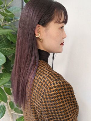 21年夏 暗めパープルの新着ヘアスタイル 髪型 ヘアアレンジ Yahoo Beauty