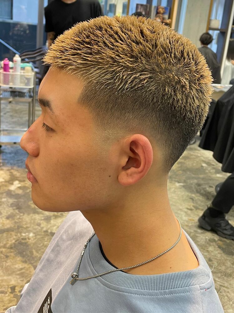 low fade bleach buzz  style