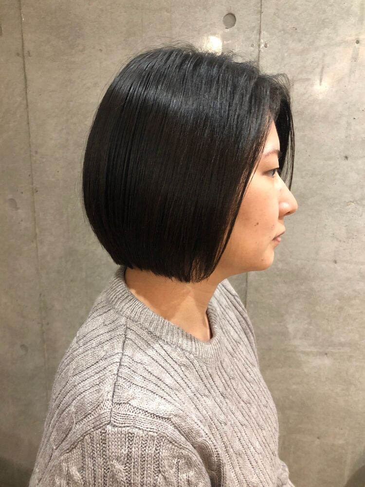 Tree Hair Salon 藤田健太郎シンプルでツヤ感あるボブスタイル Tree Hair Salon ツリーヘアサロン 藤田 健太郎のヘアスタイル情報 Yahoo Beauty