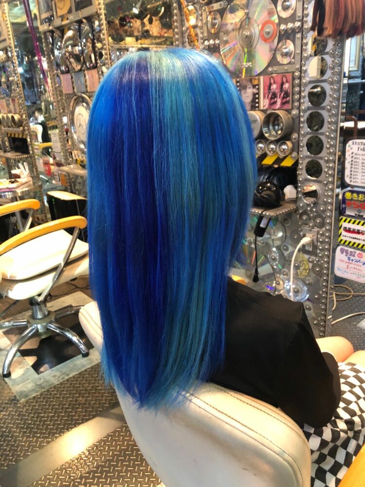 派手髪青髪 Alesinternational アレスインターナショナル Alesフクナガユウダイのヘアスタイル情報 Yahoo Beauty