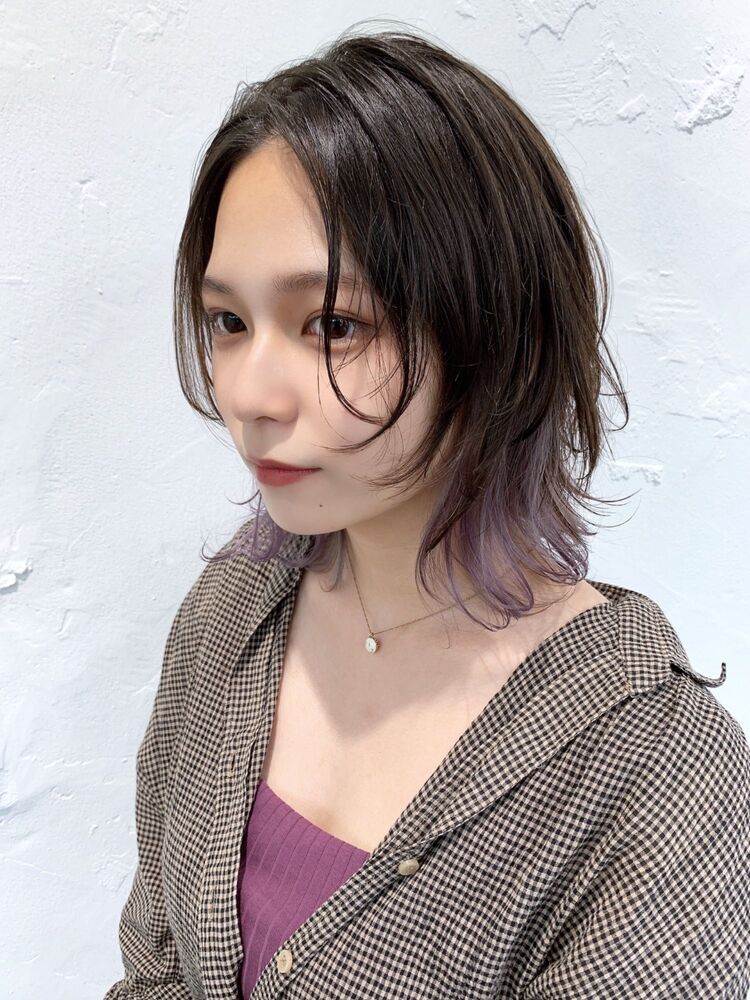 ミディアムウルフ インナーカラーラベンダー 原宿ピチカートパクト 松金祐大のヘアスタイル情報 Yahoo Beauty