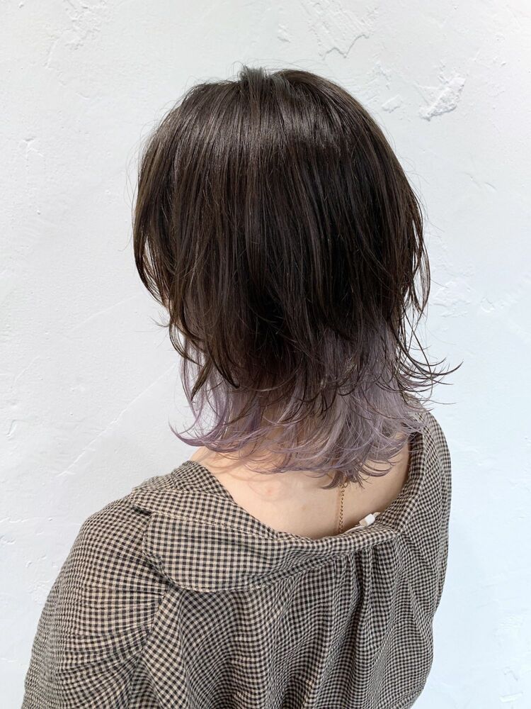 ミディアムウルフ インナーカラーラベンダー 原宿ピチカートパクト 松金祐大のヘアスタイル情報 Yahoo Beauty