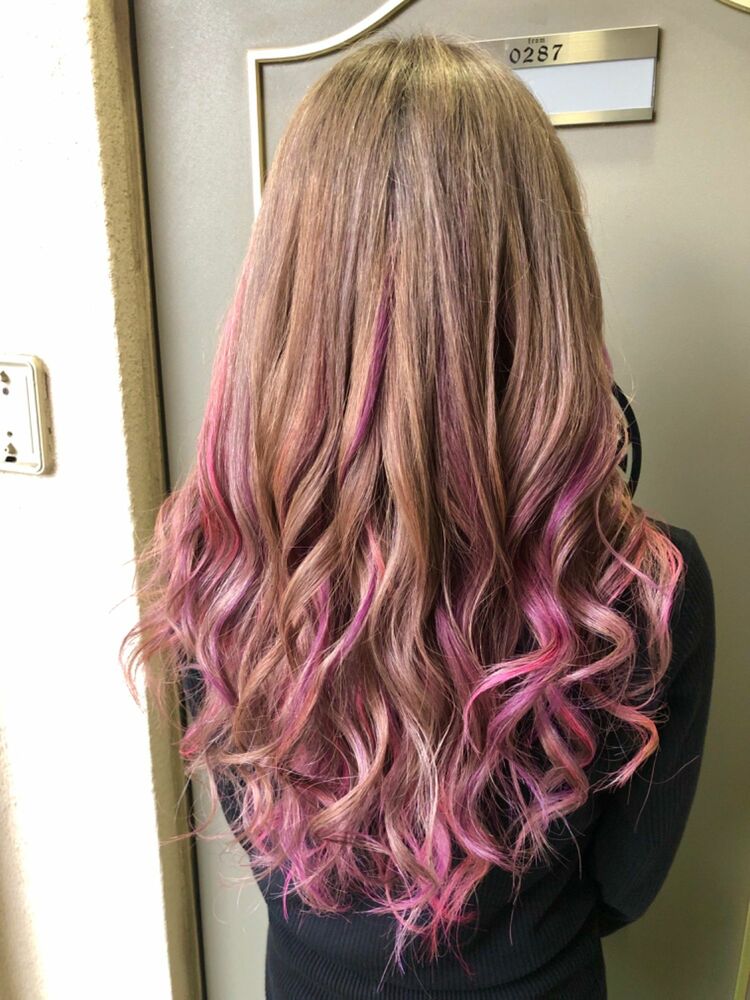ハイトーンベースにピンクとパープルを入れてみましたー From0287 ゼロニーハチナナ たかちんの髪型 ヘアスタイル ヘアカタログ情報 Yahoo Beauty ヤフービューティー