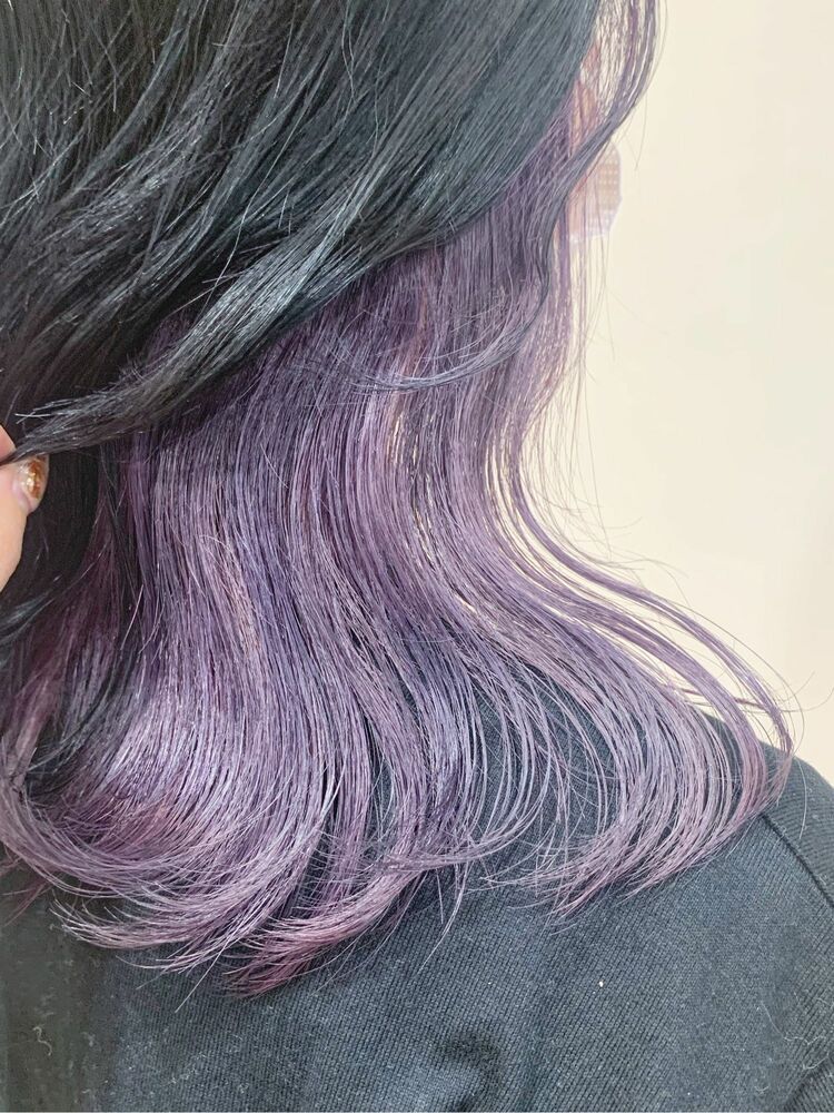 ブルーラベンダーのインナーカラー Akaneのヘアスタイル情報 Yahoo Beauty