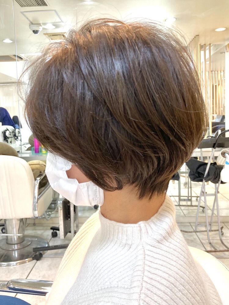 大人可愛い 小顔 ショートヘア ショートボブ 30代 40代 50代 オリーブグレージュ Hair Nail Muse 稲毛店 ヘアアンドネイル ミューズ イナゲテン 工藤 圭介のヘアスタイル情報 Yahoo Beauty