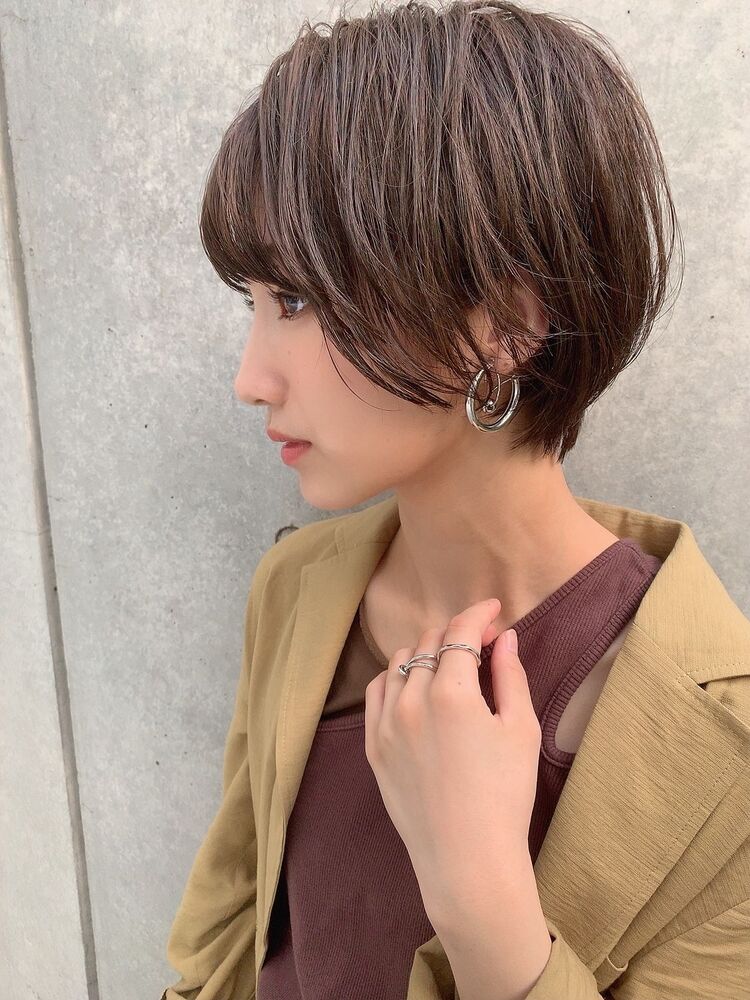 30代 40代大人かわいい小顔ワンサイドショートボブ首黒髪前下がり Euphoria 銀座 ユーフォリア ギンザ 岡田大樹のヘアスタイル情報 Yahoo Beauty
