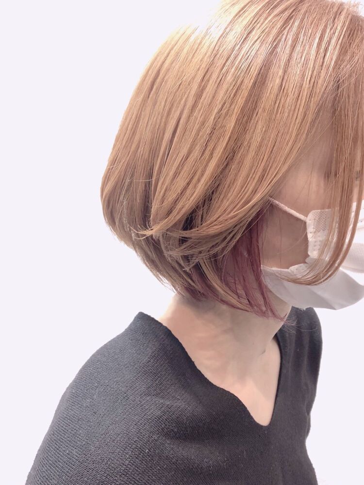 インナーカラーが可愛いショートボブ Tiptop中村橋店 チップタップナカムラバシテン 尾形咲季のヘアスタイル情報 Yahoo Beauty