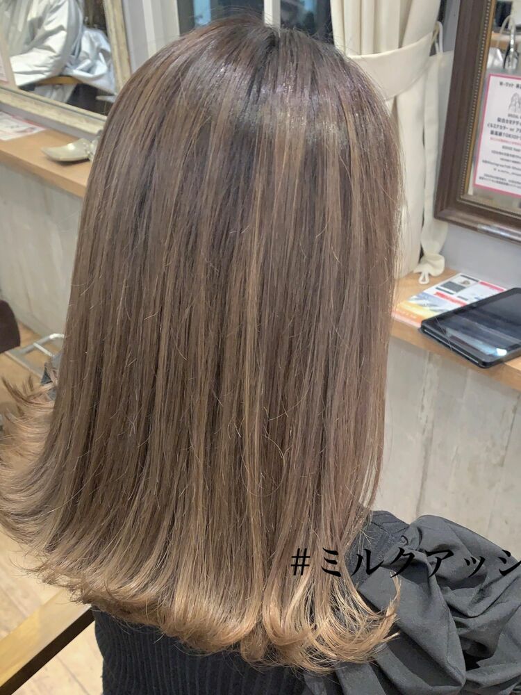 透け感シアーベージュ ｗ ワット 新宿 ワットシンジュク Satomiのヘアスタイル情報 Yahoo Beauty