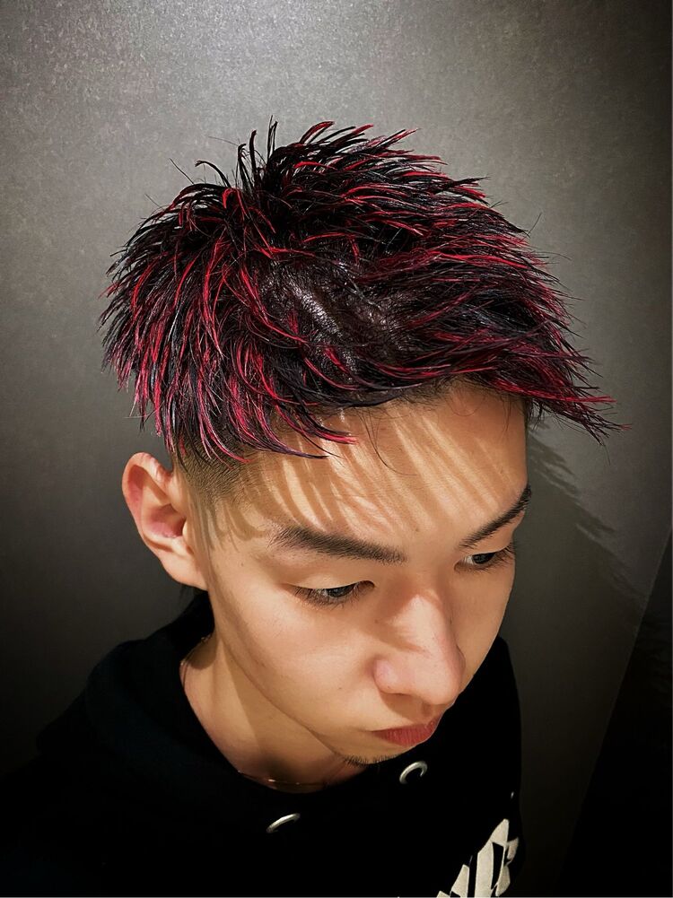 赤メッシュ Men S Lapis メンズラピス メンズラピス渋谷 クニのヘアスタイル情報 Yahoo Beauty