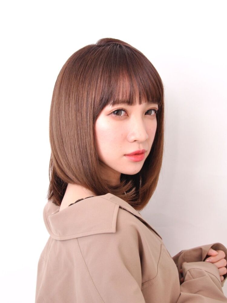 ナチュラルストレートのミディアムレイヤー 山根純平のヘアスタイル情報 Yahoo Beauty