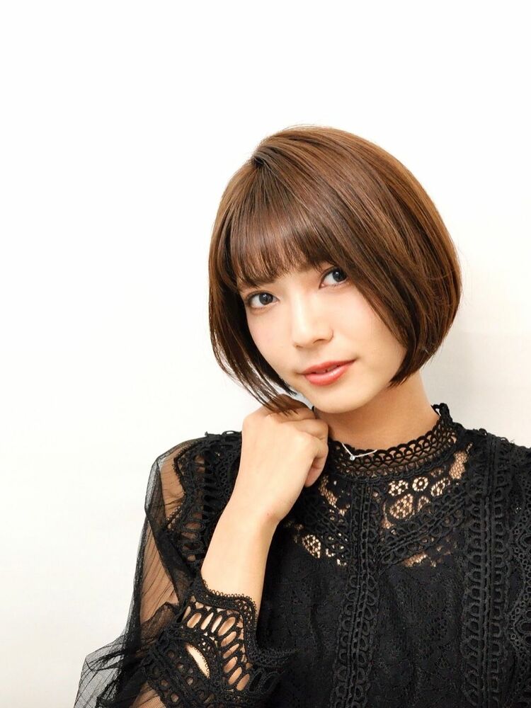 小顔に見せるひし形シルエットのショートボブ Beautrium 山根純平のヘアスタイル情報 Yahoo Beauty