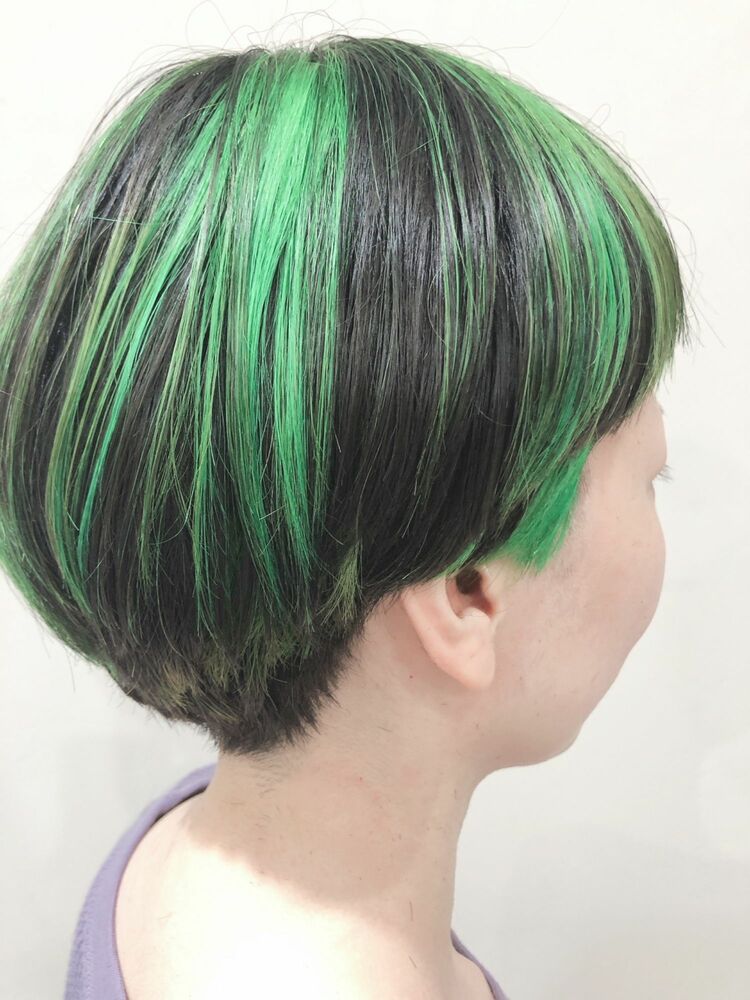 ショートバルーンボブグリーンメッシュ Shinのヘアスタイル情報 Yahoo Beauty
