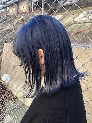 青髪 ミディアムの髪型 ヘアスタイル ヘアカタログ 人気順 Yahoo Beauty ヤフービューティー