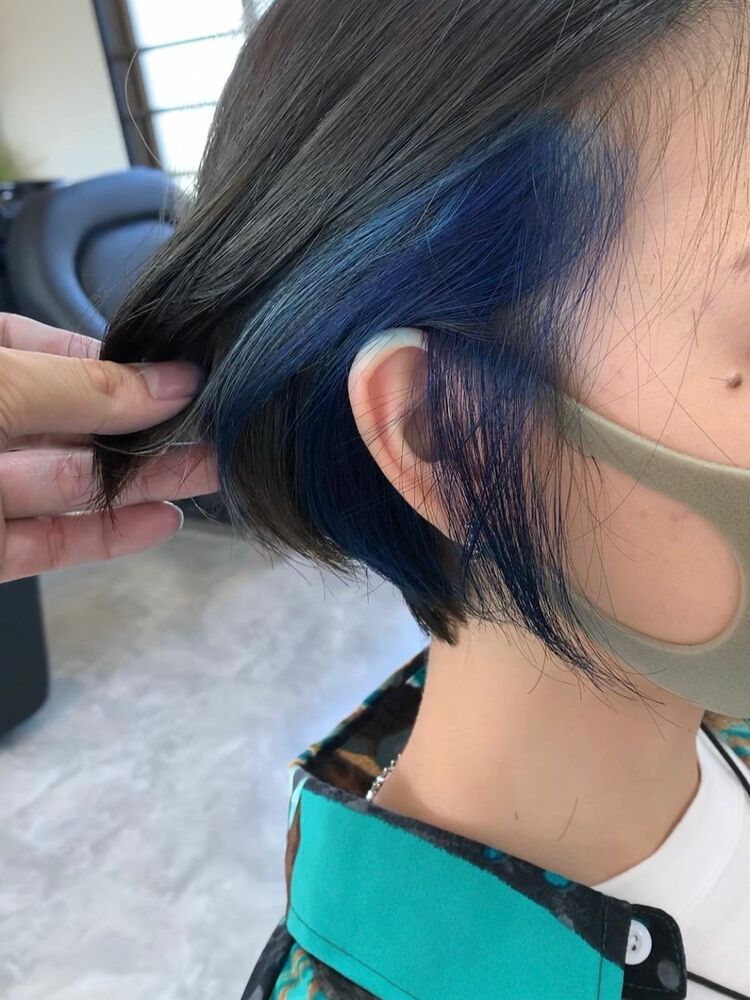 ブリーチ１回で決まる 耳かけブルーインナーカラー6500円 山田 道行の髪型 ヘアスタイル ヘアカタログ情報 Yahoo Beauty ヤフービューティー