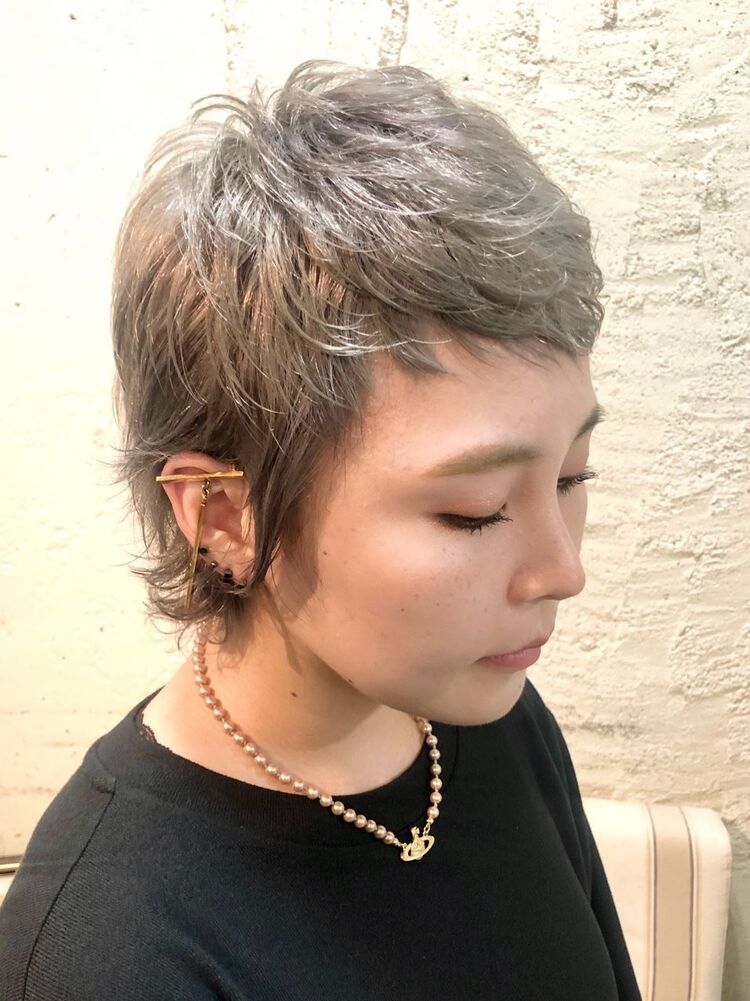 ベリーショートウルフxホワイトシルバー Penerope ペネロープ 夕島拓朗 Penelope 新宿の髪型 ヘアスタイル ヘアカタログ情報 Yahoo Beauty ヤフービューティー