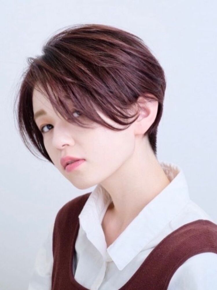 前髪長めのナチュラルにまとまるハンサムショート Youres Hair ユアーズヘアー 大森春奈のヘアスタイル情報 Yahoo Beauty