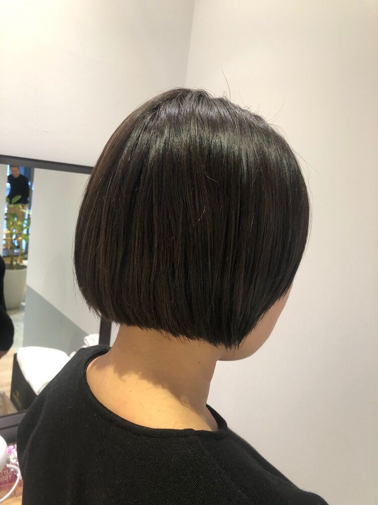 ワンレンショートボブ 乾かすだけでこのまとまり Cyan K Two 谷町 シアンケーツー タニマチ Lealo 西岡博樹のヘアスタイル情報 Yahoo Beauty