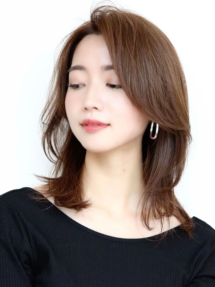 大人キレイなレイヤーミディ 30代 40代 50代 渡邊 一也のヘアスタイル情報 Yahoo Beauty